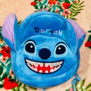 Blue Stitch Plush Backpack